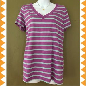 Mossimo Supply Co. Stripe V-neck Tee Shirt
